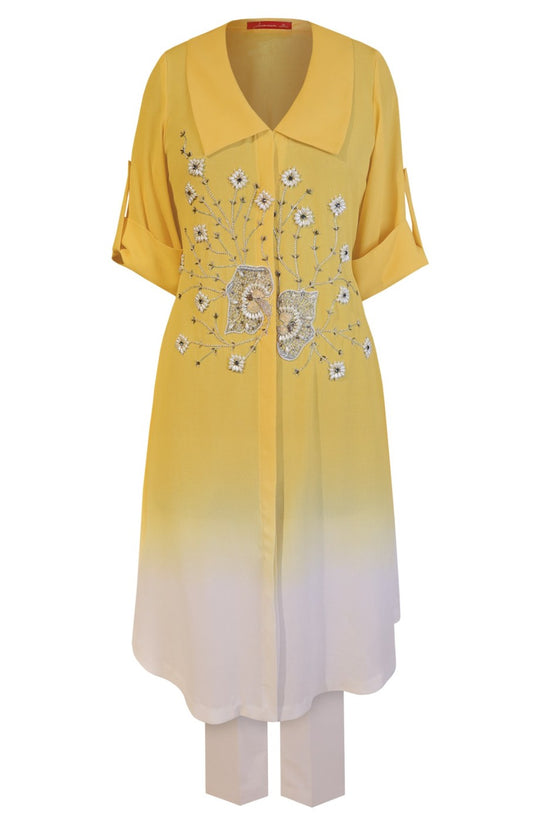 MANGO DUET KURTA SET-YELLOW